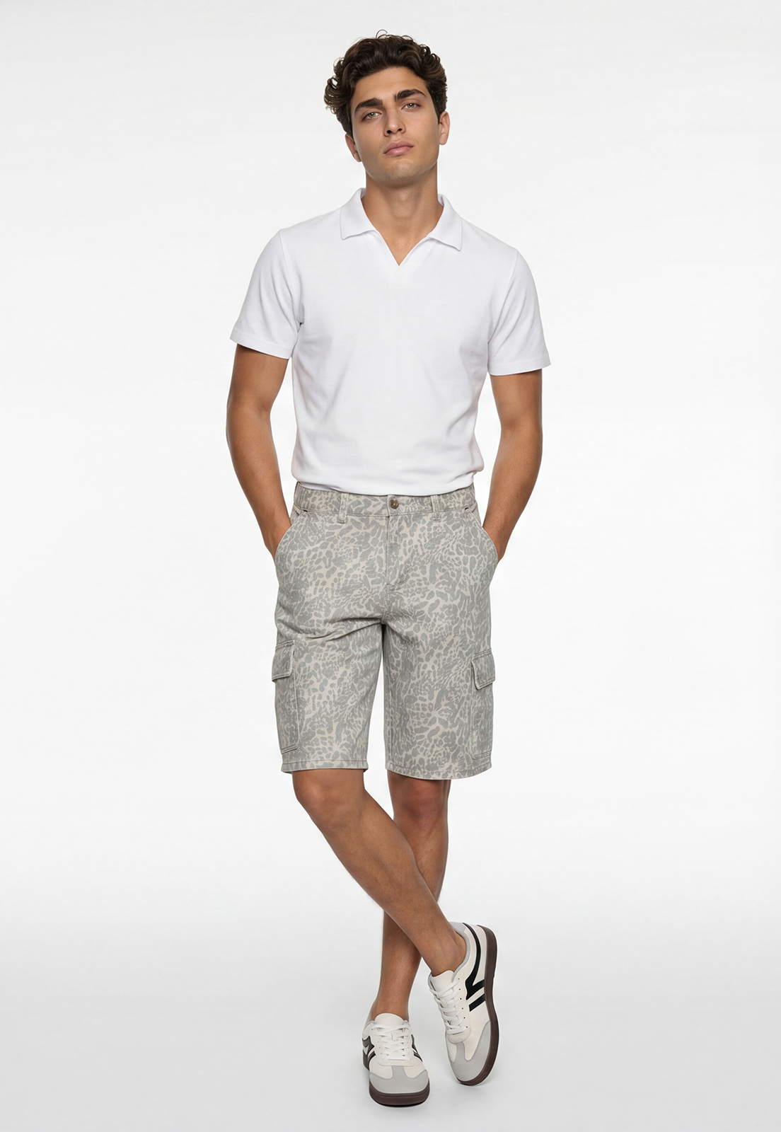 Bermuda Hombre Jort Animal Print Gris 1