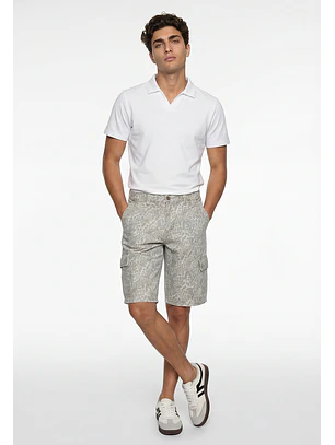Bermuda Hombre Jort Animal Print Gris