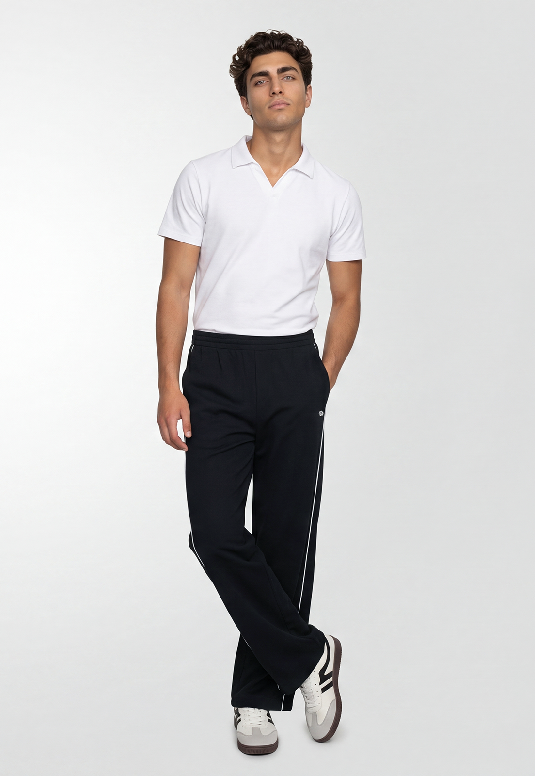 Pantalón Buzo Hombre Loose Baggy Negro 1