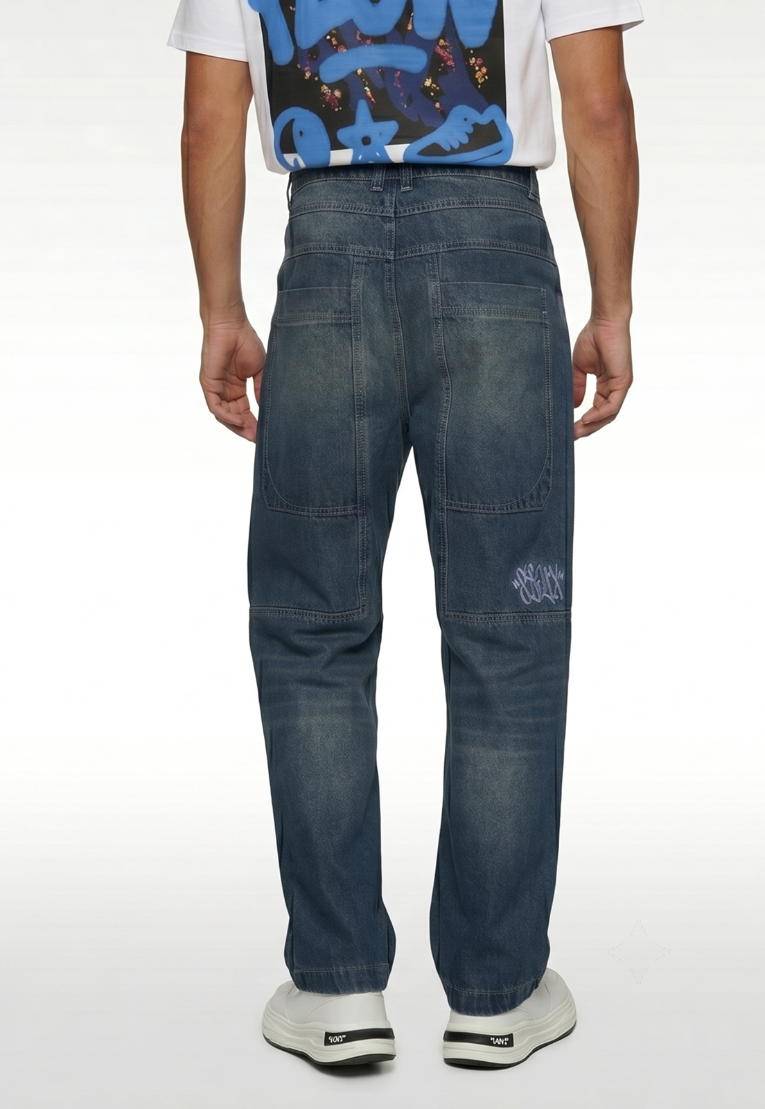 Jeans Hombre Baggy Corte Azul 3