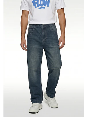 Jeans Hombre Baggy Corte Azul