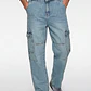 Jeans Hombre Baggy Cargo Celeste - Miniatura 2
