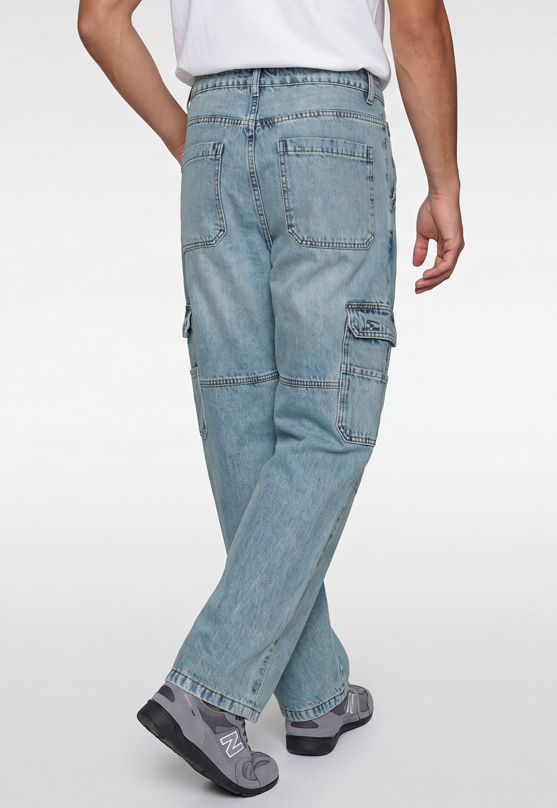 Jeans Hombre Baggy Cargo Celeste 3