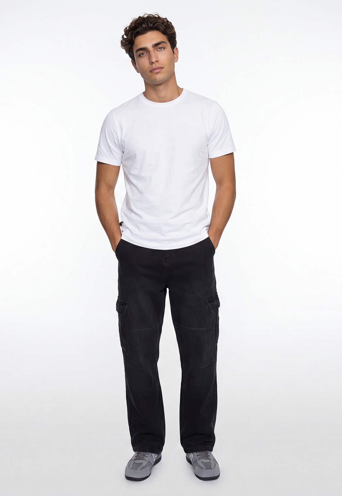 Jeans Hombre Baggy Cargo Negro 1