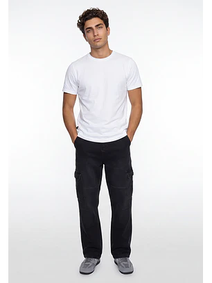 Jeans Hombre Baggy Cargo Negro