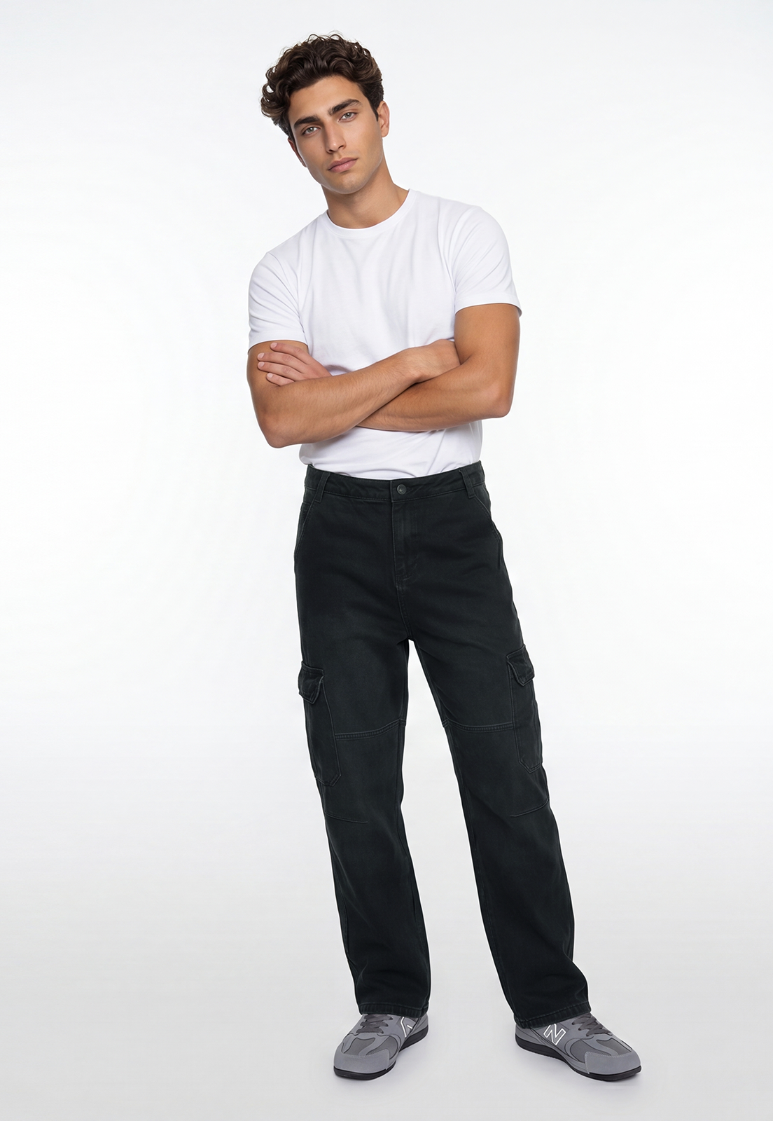 Jeans Hombre Baggy Cargo Negro 4