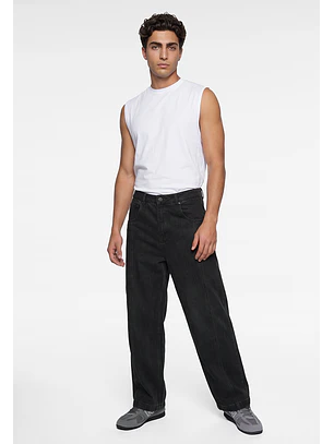 Jeans Hombre Barrel Corte Negro