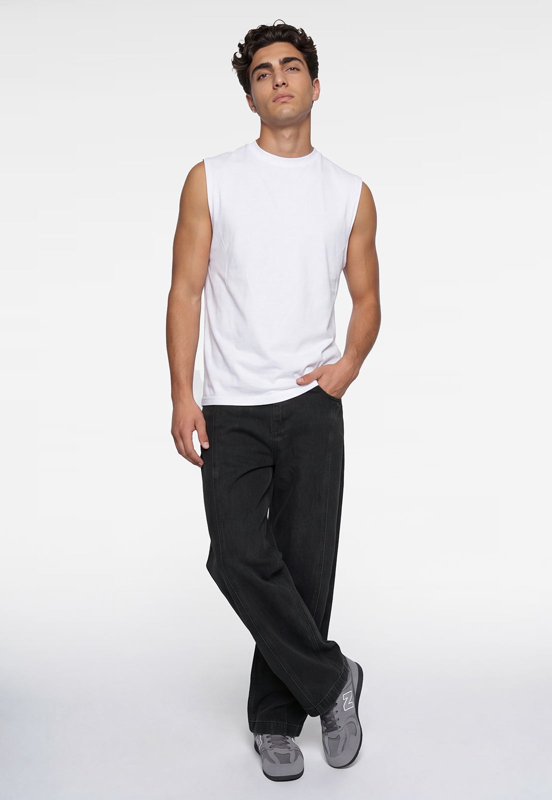 Jeans Hombre Barrel Corte Negro 4