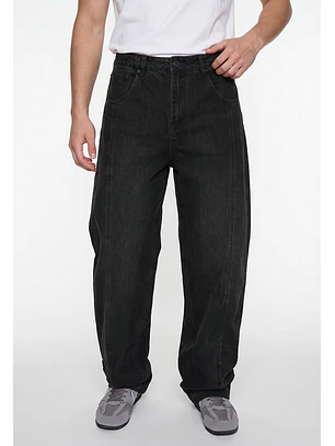 Jeans Hombre Barrel Corte Negro