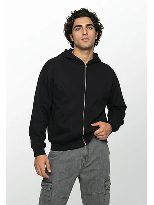 Polerón Hombre Cortes Moda Negro