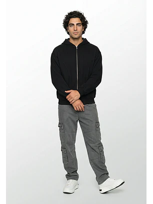 Polerón Hombre Cortes Moda Negro