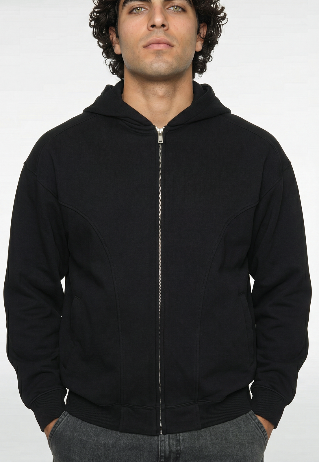 Polerón Hombre Cortes Moda Negro 3