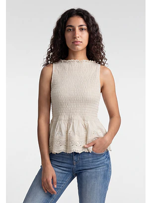 Peto Mujer Romantic Broderie Crudo