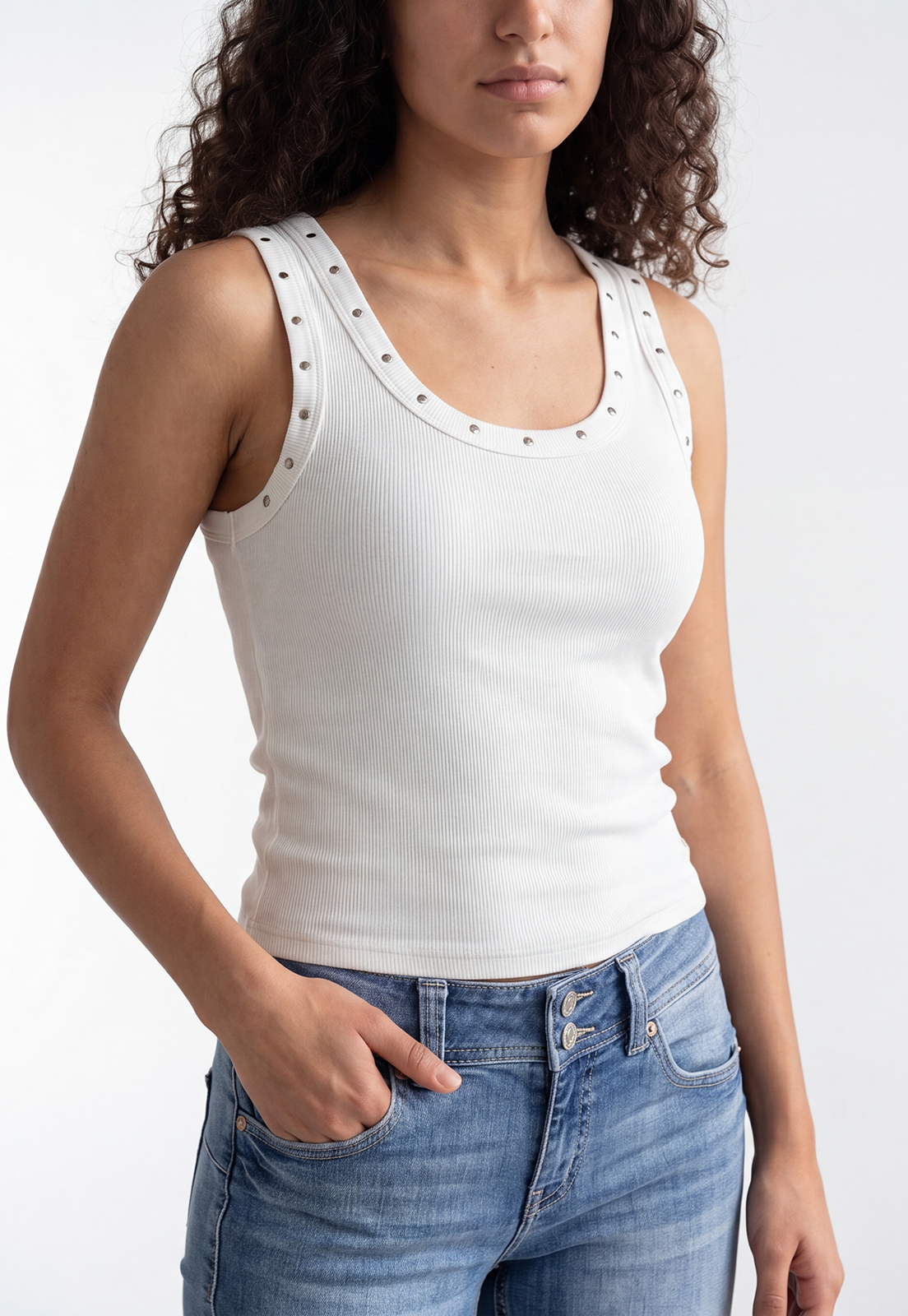 Peto Mujer Rib Tachas Crudo 3