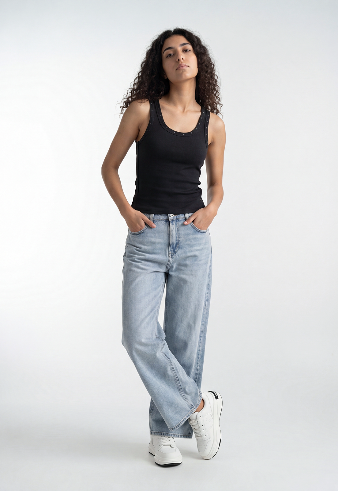 Peto Mujer Rib Tachas Azul 2