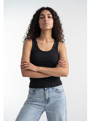Peto Mujer Rib Tachas Azul
