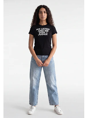 Polera Mujer Frases Negro