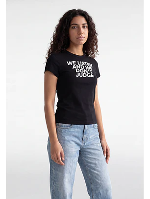 Polera Mujer Frases Negro