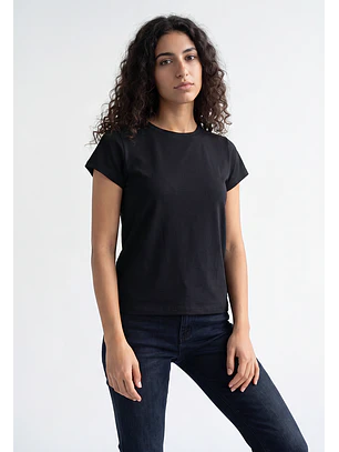 Polera Mujer Basic Cuello Redondo Negro