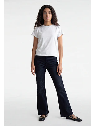 Polera Mujer Basic Cuello Redondo Crudo