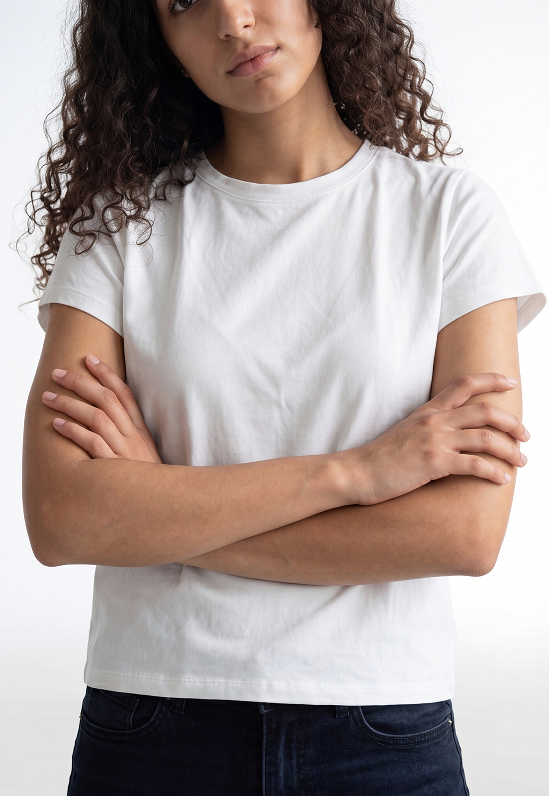 Polera Mujer Basic Cuello Redondo Crudo 3