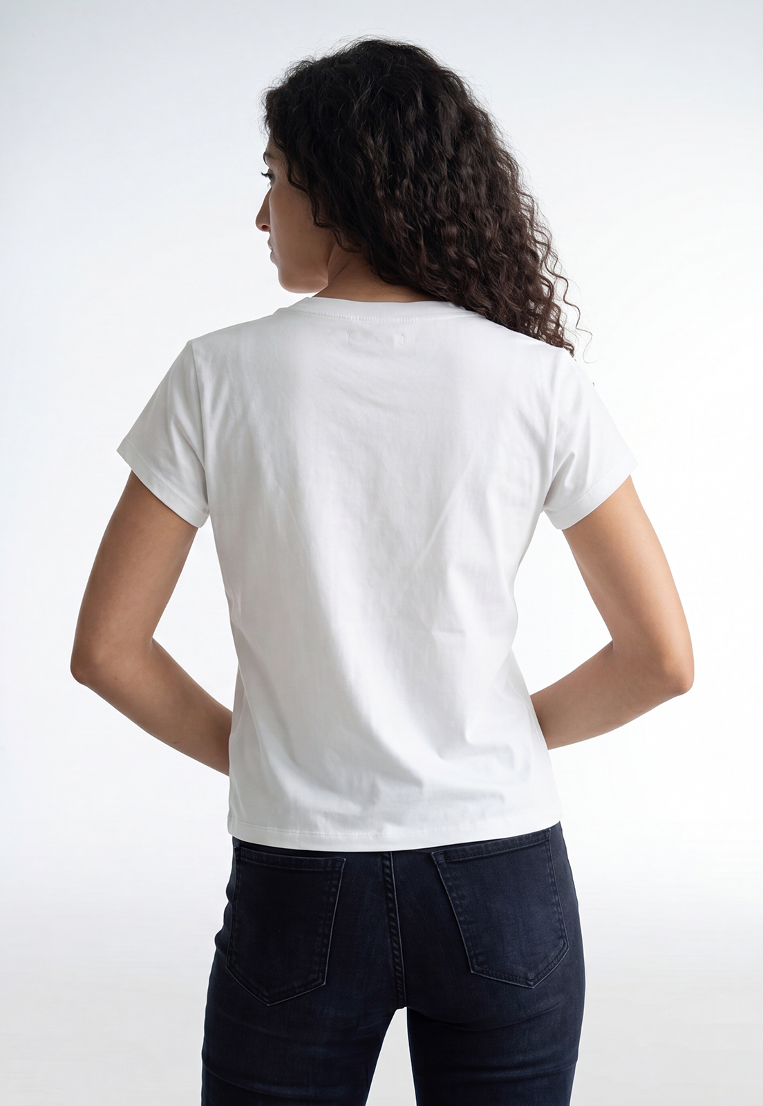 Polera Mujer Basic Cuello Redondo Crudo 4