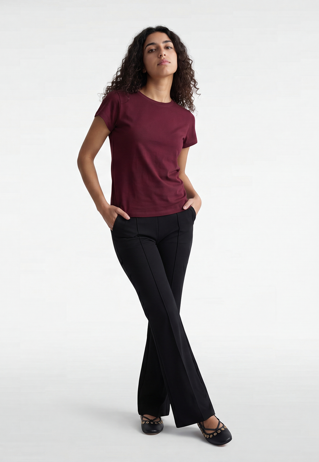 Polera Mujer Basic Cuello Redondo Uva 2