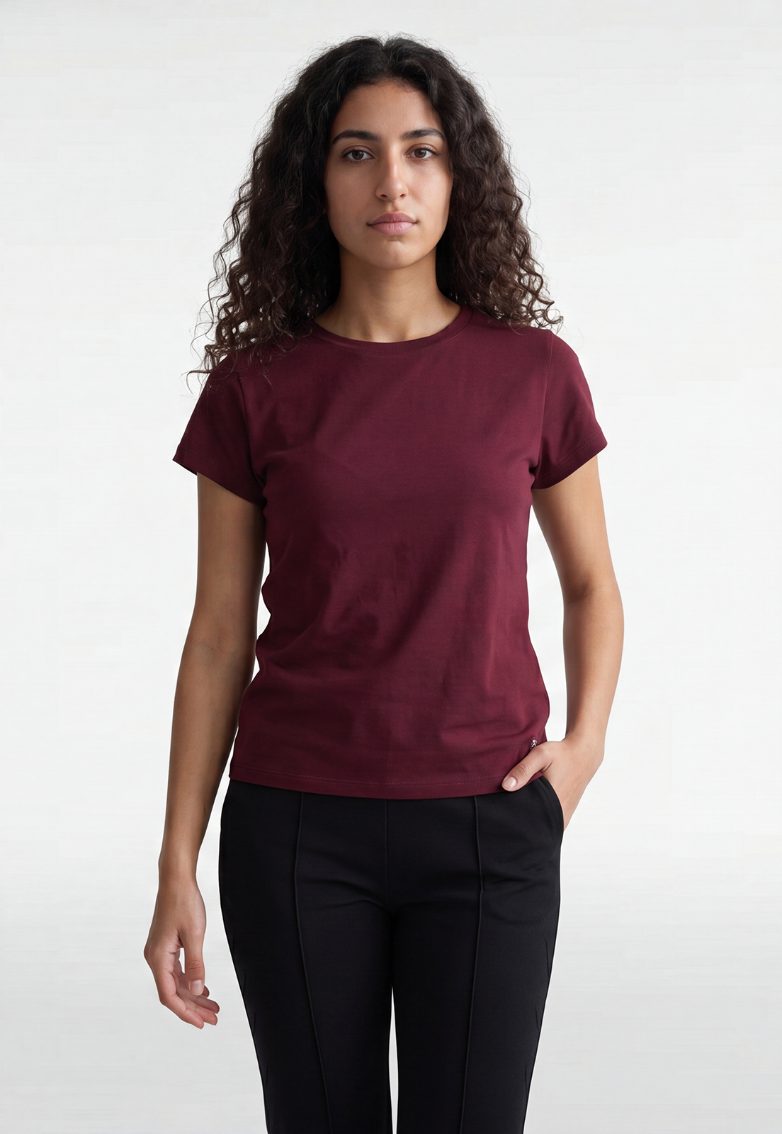 Polera Mujer Basic Cuello Redondo Uva 1
