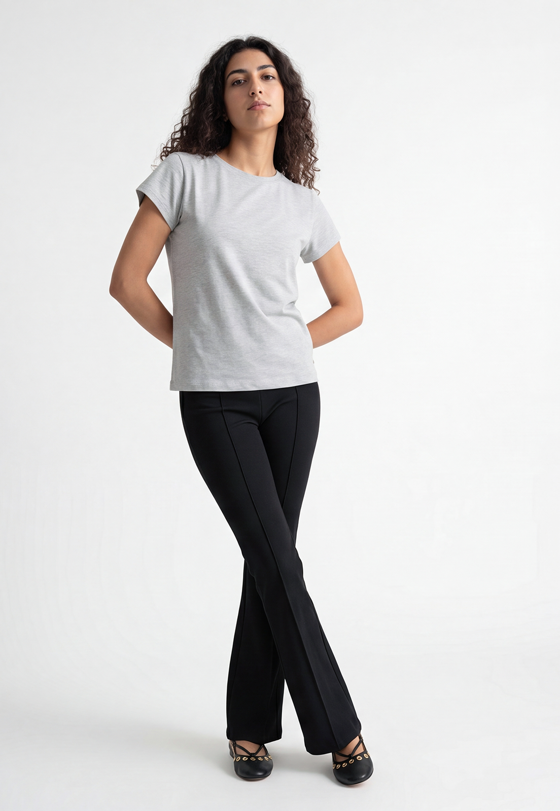 Polera Mujer Basic Cuello Redondo Gris 2