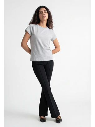 Polera Mujer Basic Cuello Redondo Gris