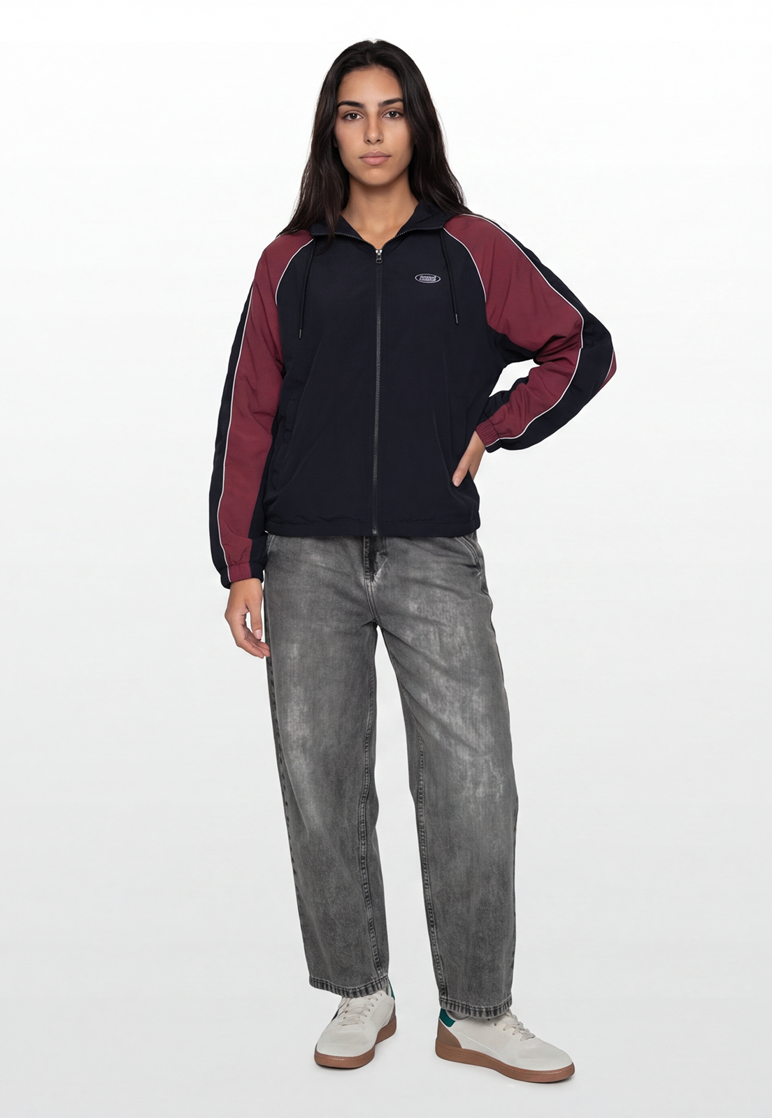 Cortaviento Mujer Retro Varsity Azul 2
