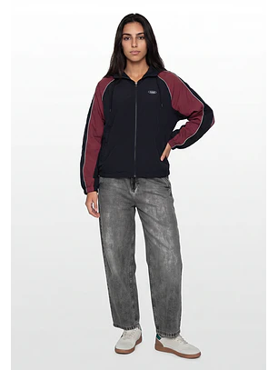 Cortaviento Mujer Retro Varsity Azul
