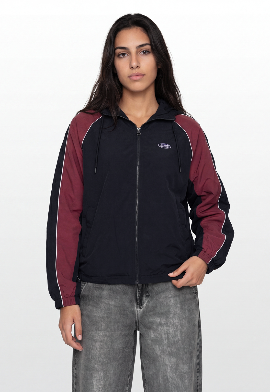Cortaviento Mujer Retro Varsity Azul 1