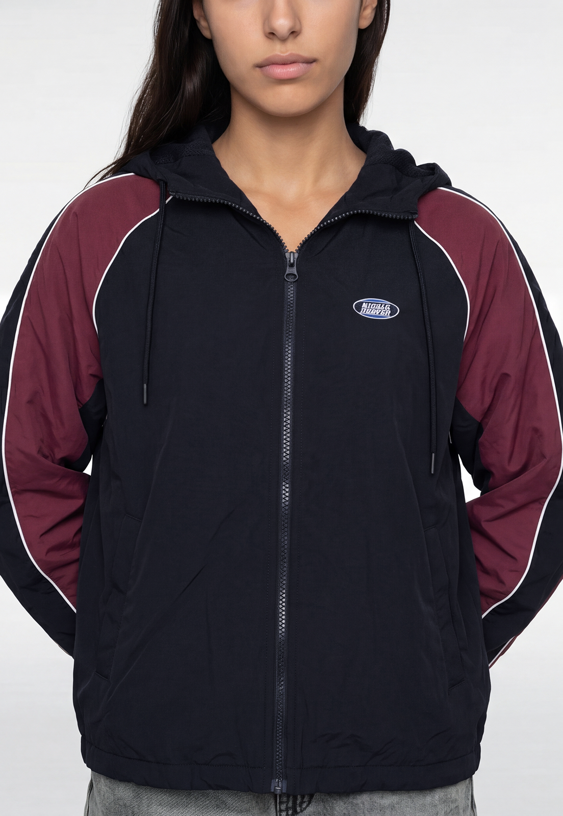 Cortaviento Mujer Retro Varsity Azul 3