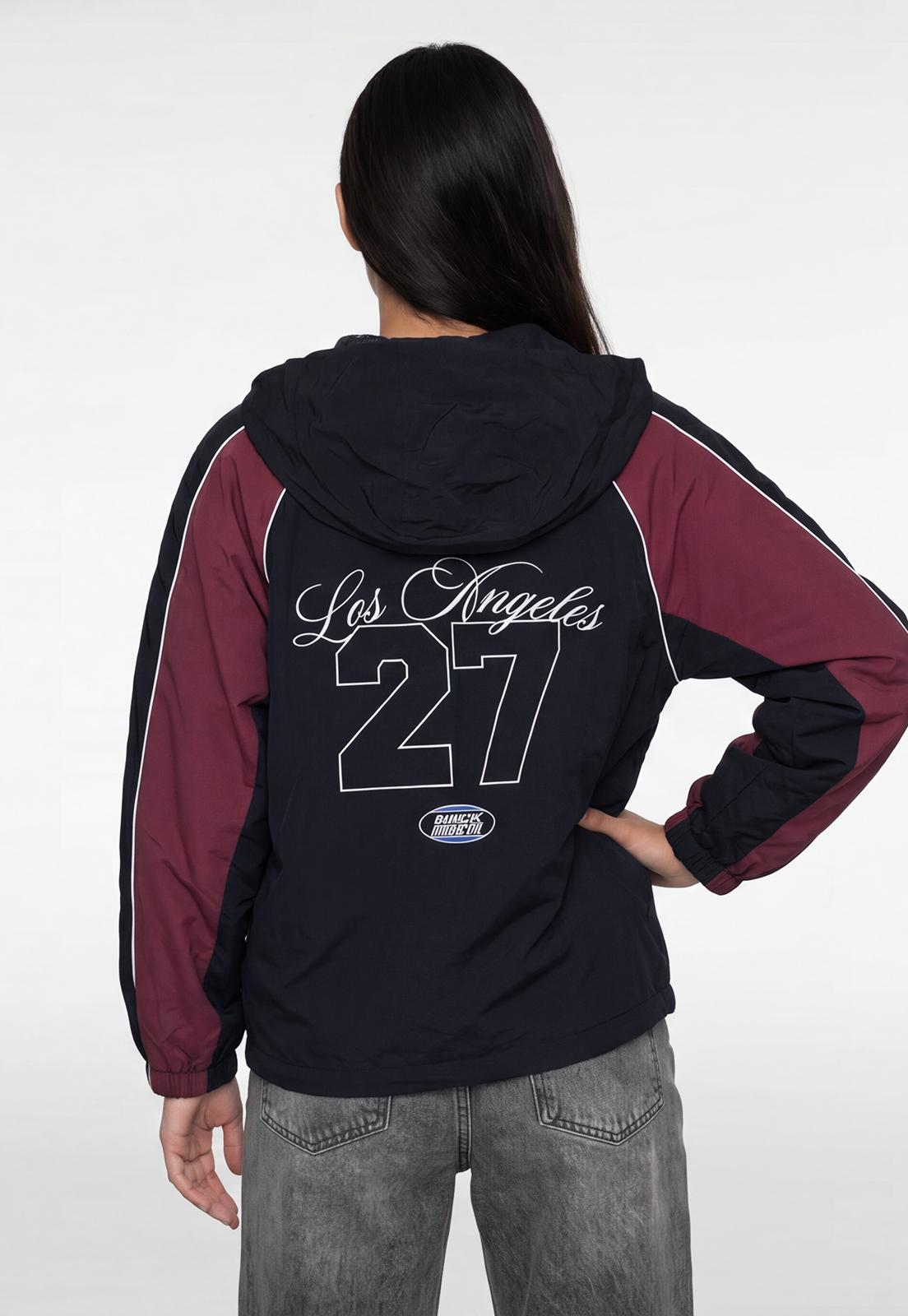 Cortaviento Mujer Retro Varsity Azul 4