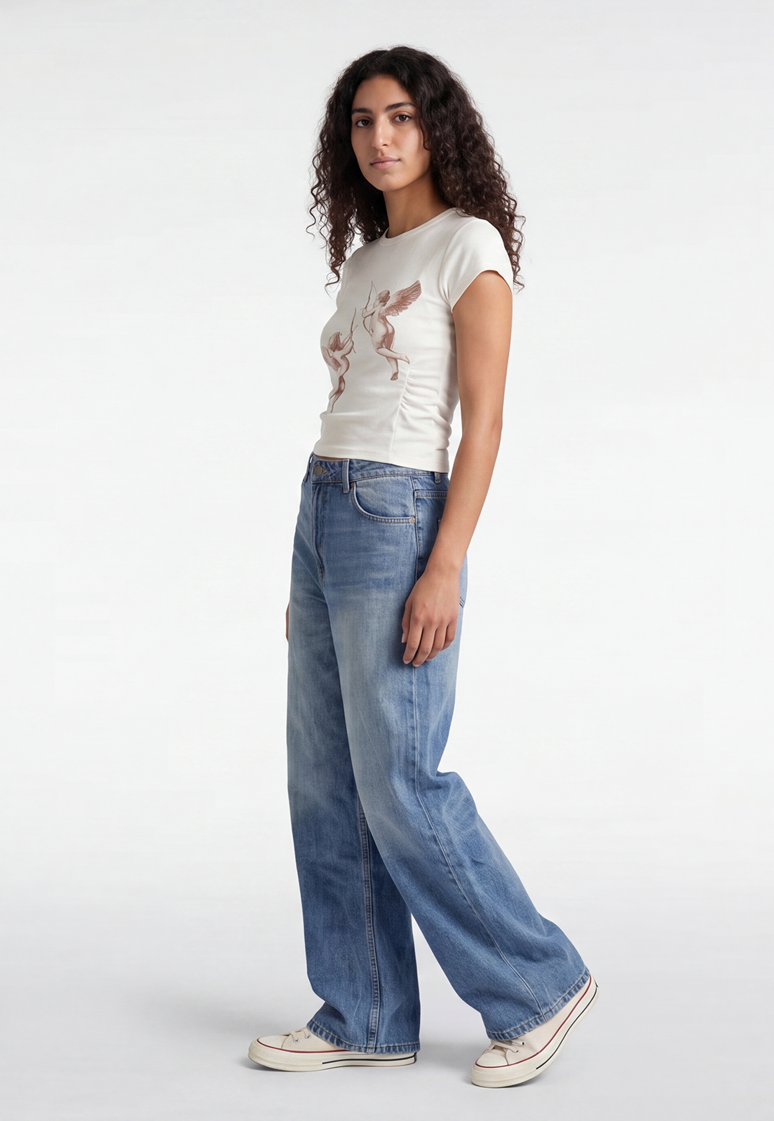 Jeans Mujer Wide Leg Tiro Alto Proceso Azul 4