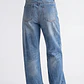 Jeans Mujer Wide Leg Tiro Alto Proceso Azul - Miniatura 3