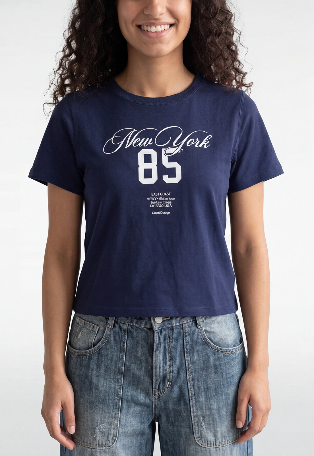 Polera Mujer Estampado Milano Azul 2