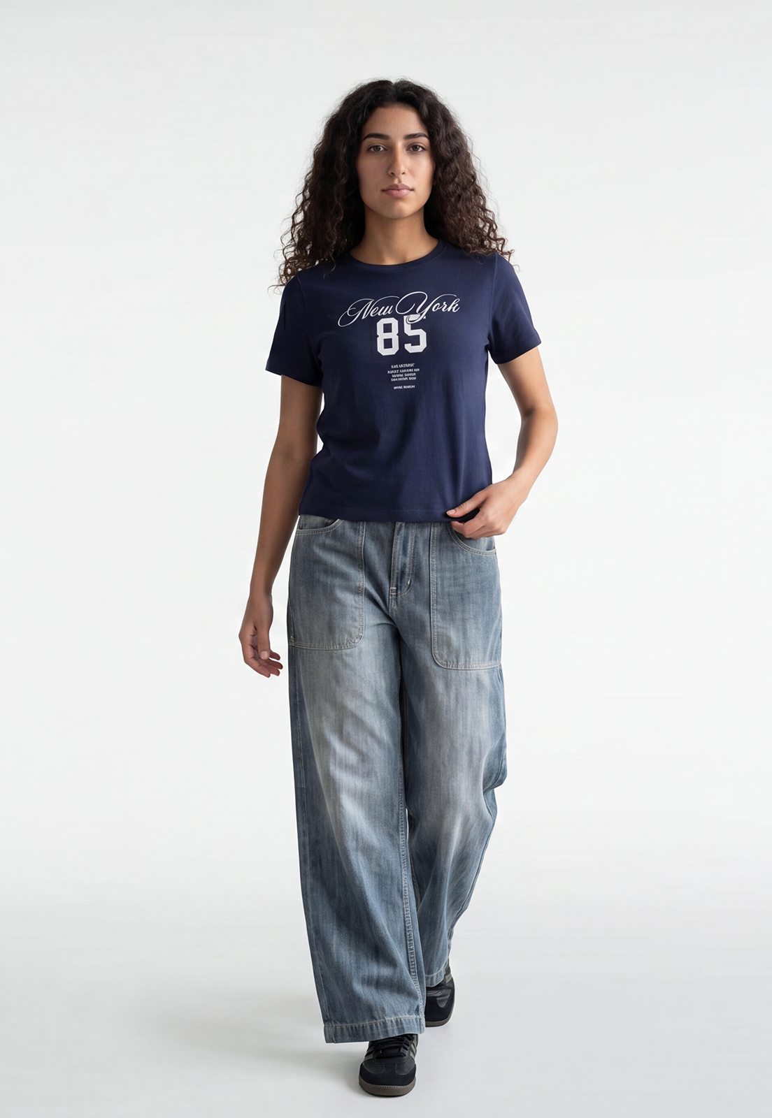 Polera Mujer Estampado Milano Azul 4
