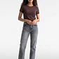 Jeans Mujer Recto Tiro Medio Gris - Miniatura 4
