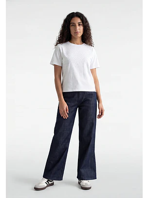 Jeans Mujer Raw Oscuro Relaxed Azul