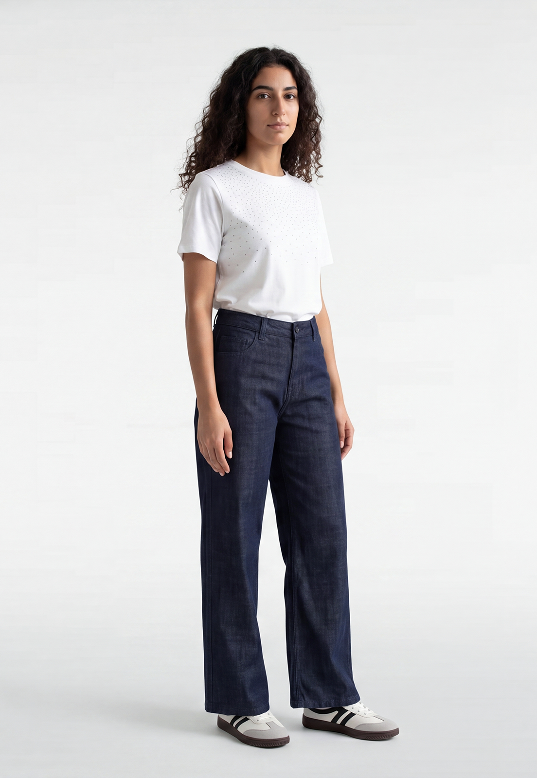 Jeans Mujer Raw Oscuro Relaxed Azul 4