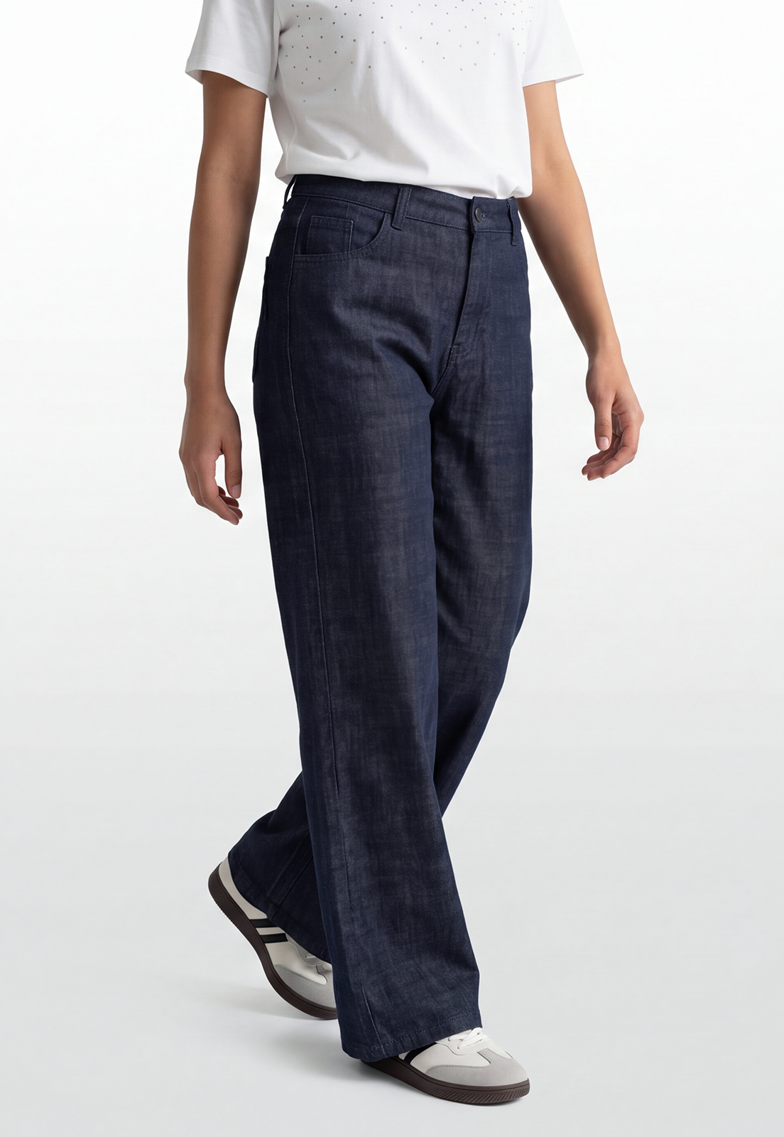 Jeans Mujer Raw Oscuro Relaxed Azul 2