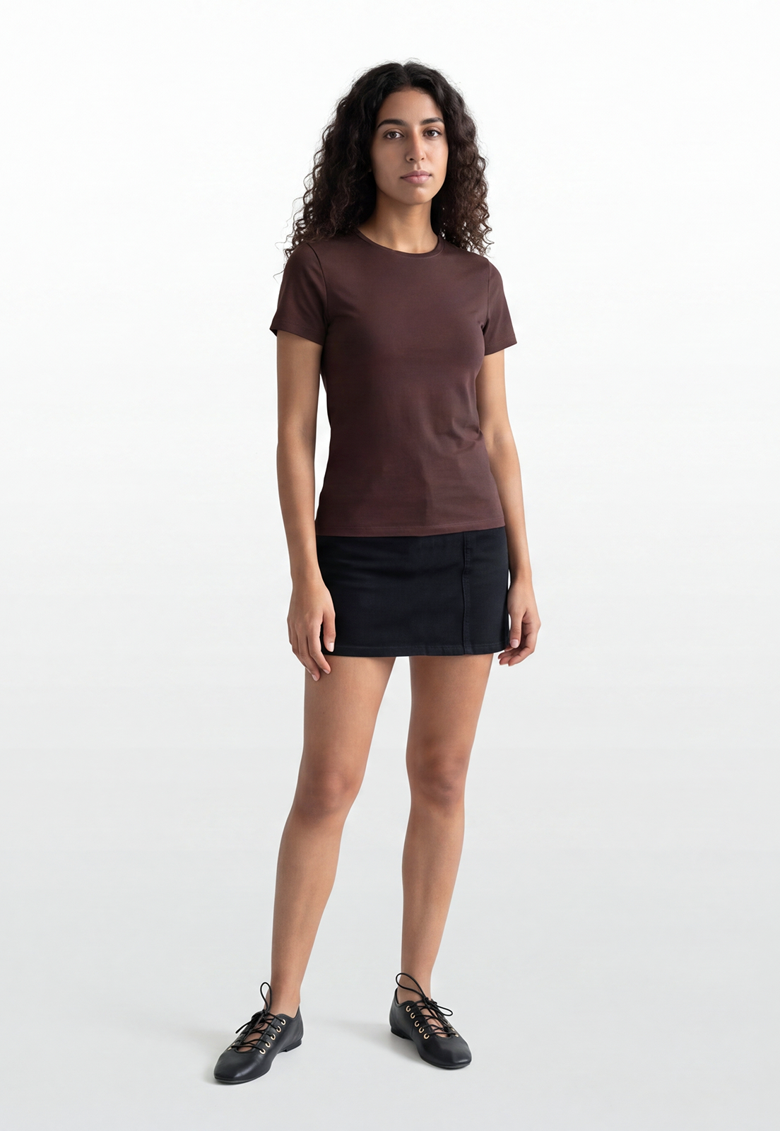 Falda Mujer Tachas Cintura Negro 1