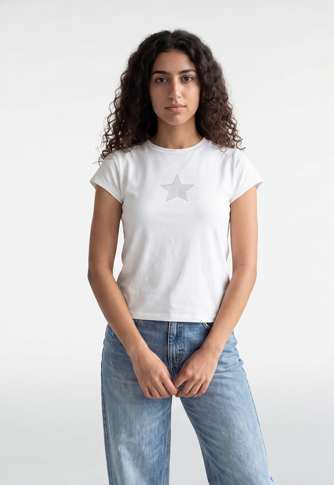 Polera Mujer Tachas Star Crudo 1
