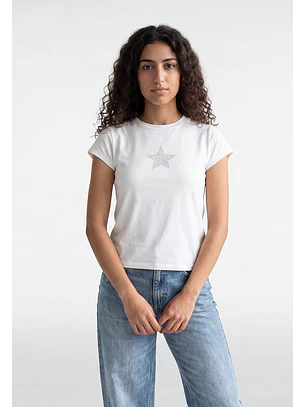 Polera Mujer Tachas Star Crudo