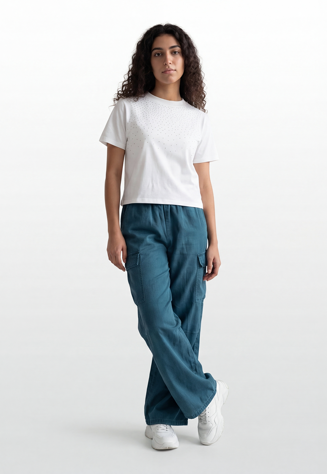Polera Mujer Tachas Delantero Crudo 2