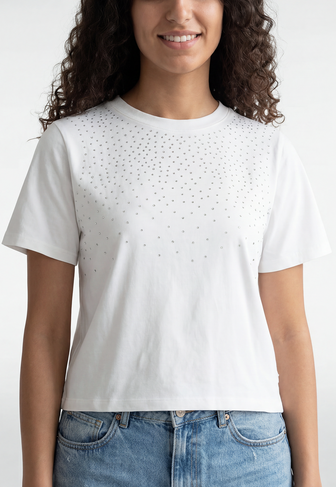 Polera Mujer Tachas Delantero Crudo 3