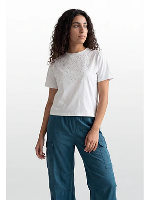 Polera Mujer Tachas Delantero Crudo
