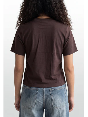Polera Mujer Tachas Delantero Café